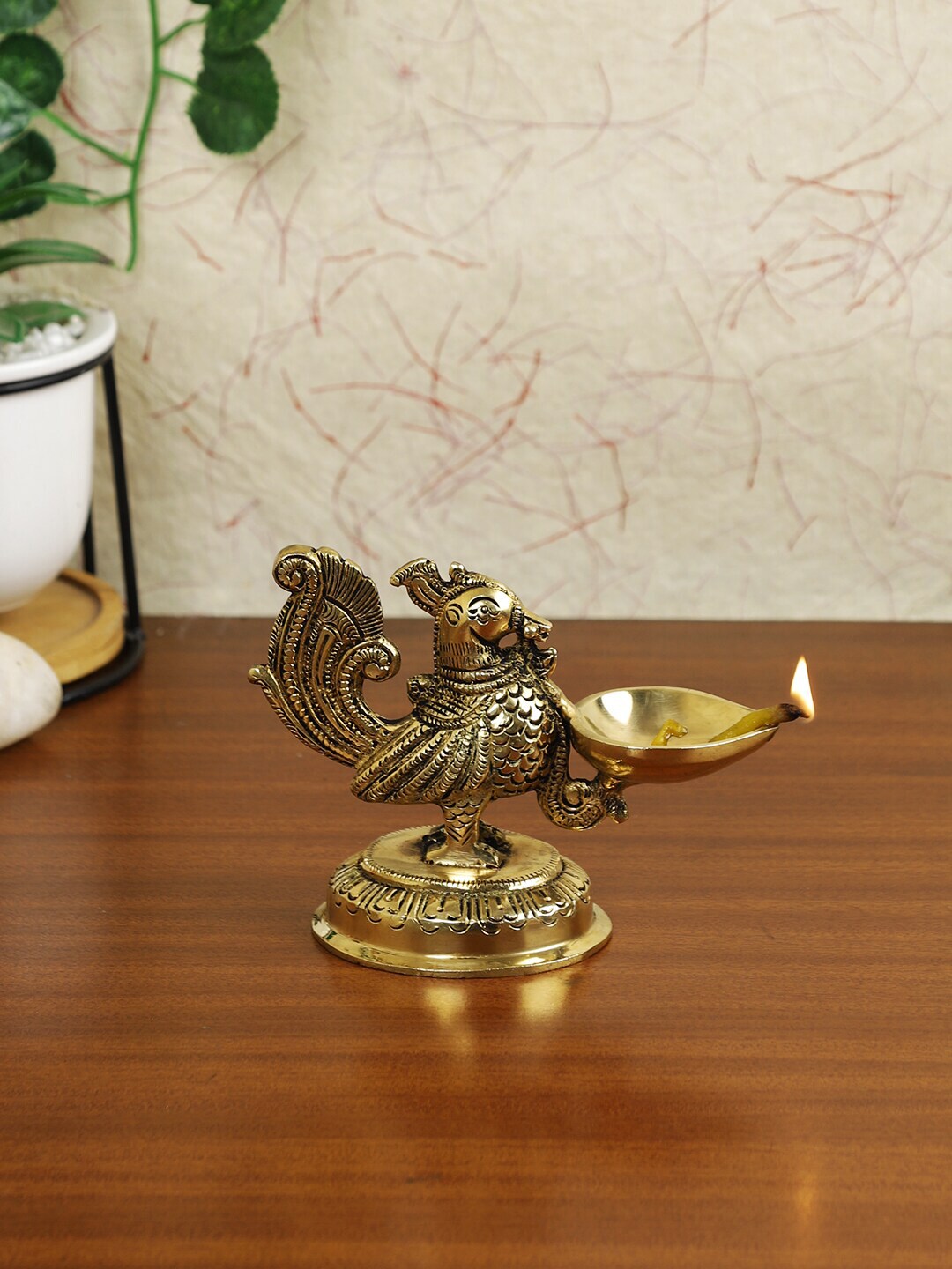 Imli Street Gold-Toned Brass Bird Diya Price in India