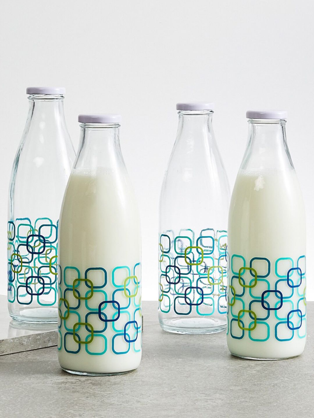 Marley Cuba Glass Milk Bottle - 1L - Set of 4 Price in India