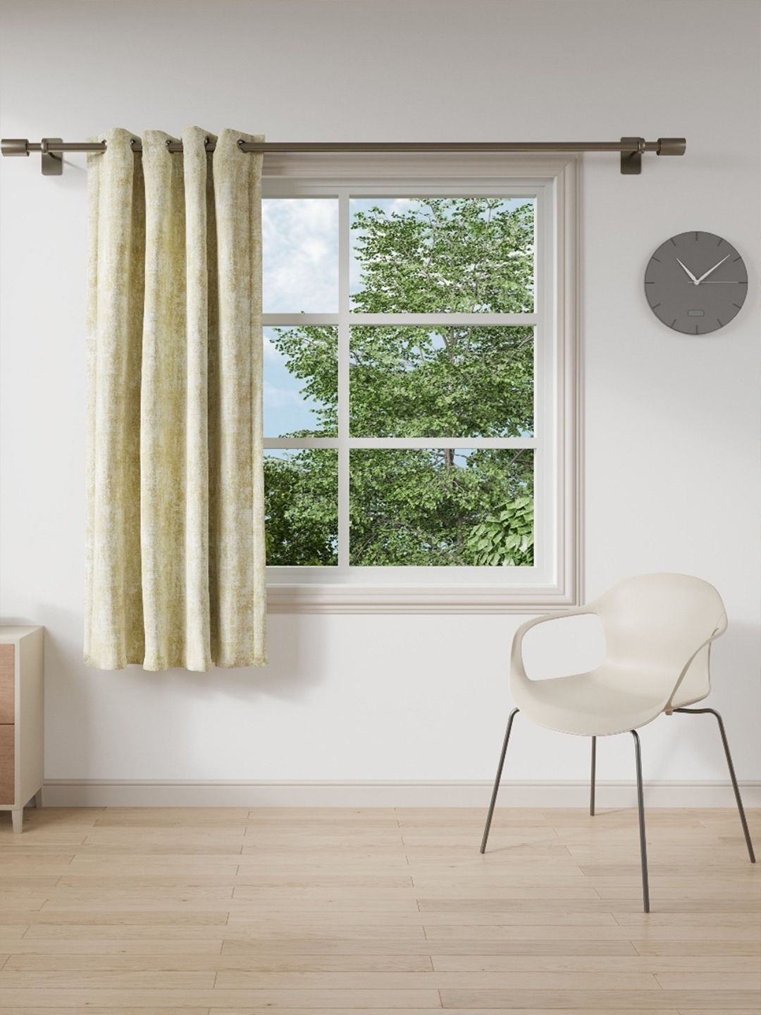 DDecor Beige Room Darkening Window Curtain Price in India