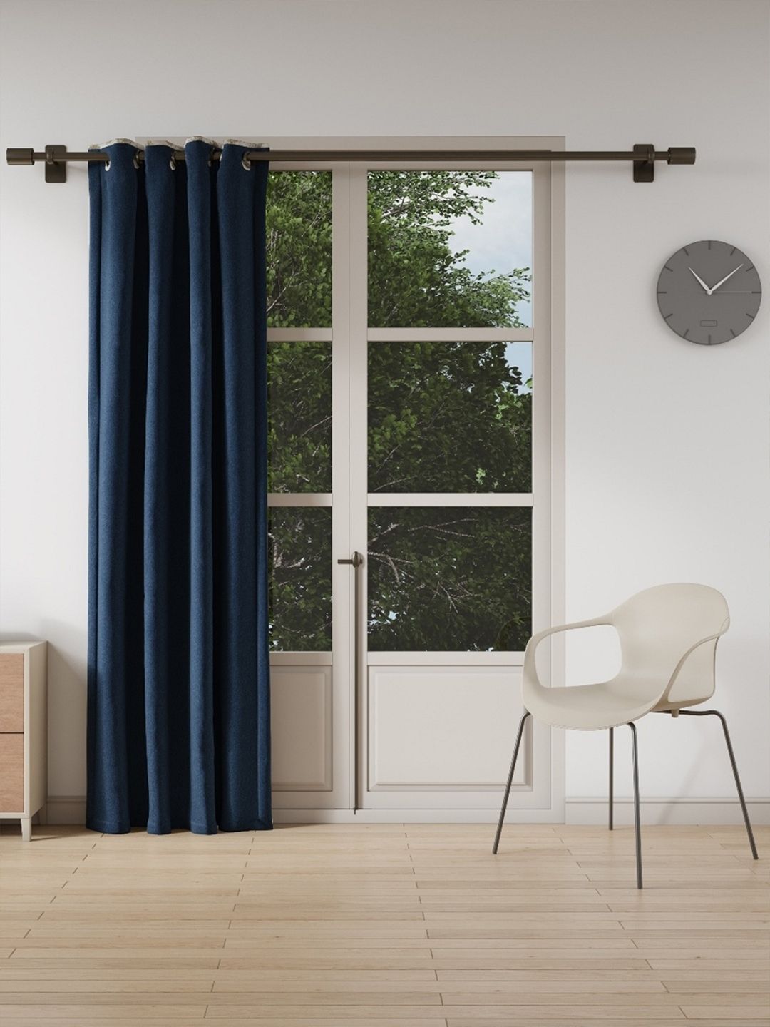 DDecor Blue Room Darkening Single Long Door Curtain Price in India