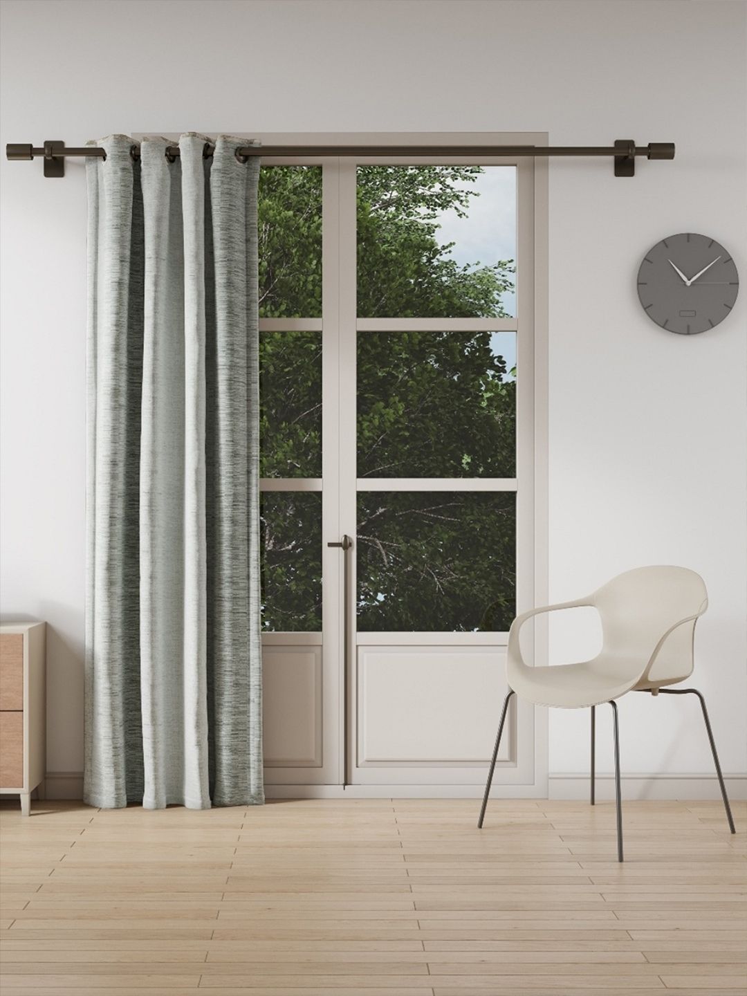 DDecor Grey Room Darkening Long Door Curtain Price in India