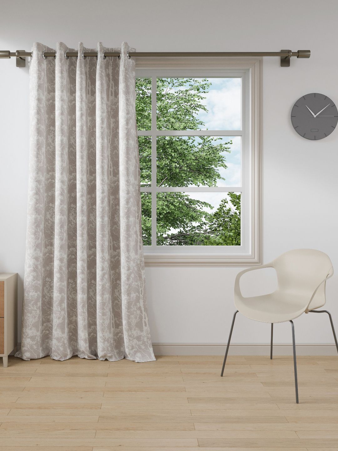 DDecor DDecor Purple & White Room Darkening Long Door Curtain