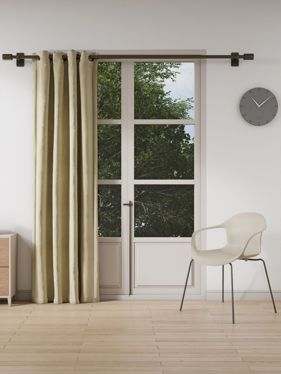 DDecor Brown Room Darkening Long Door Curtain Price in India