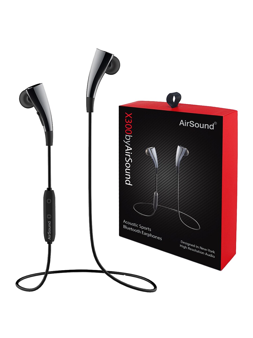 AirSound Black Solid Wireless Bluetooth in-Ear Headphones Price in India