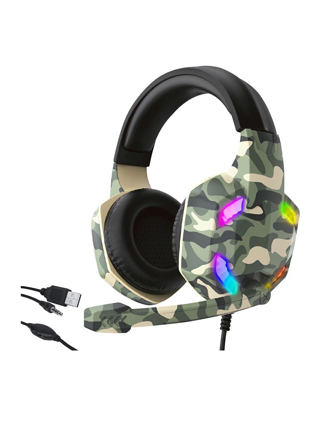 AirSound Black Printed Wired Over-Ear Headphone With Mic Price in India