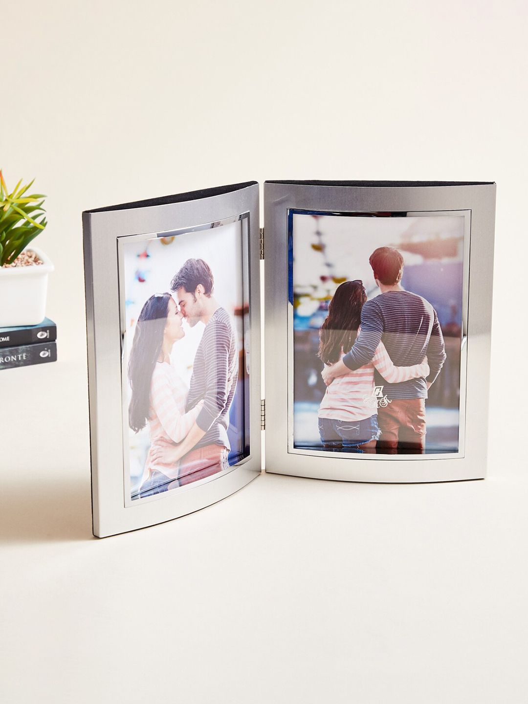 Home Centre Corsica Silver Aluminum Dual Folding Photo Frame Price in India