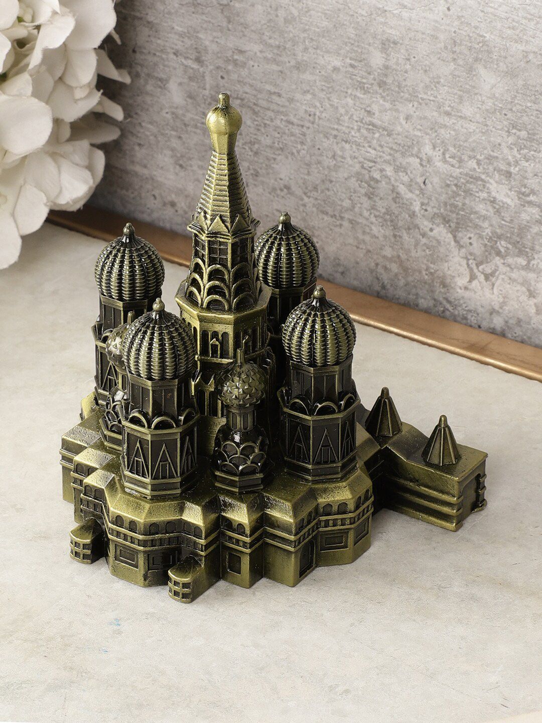 EXIM DECOR Metallic Red Square Monument Miniature Showpiece Price in India