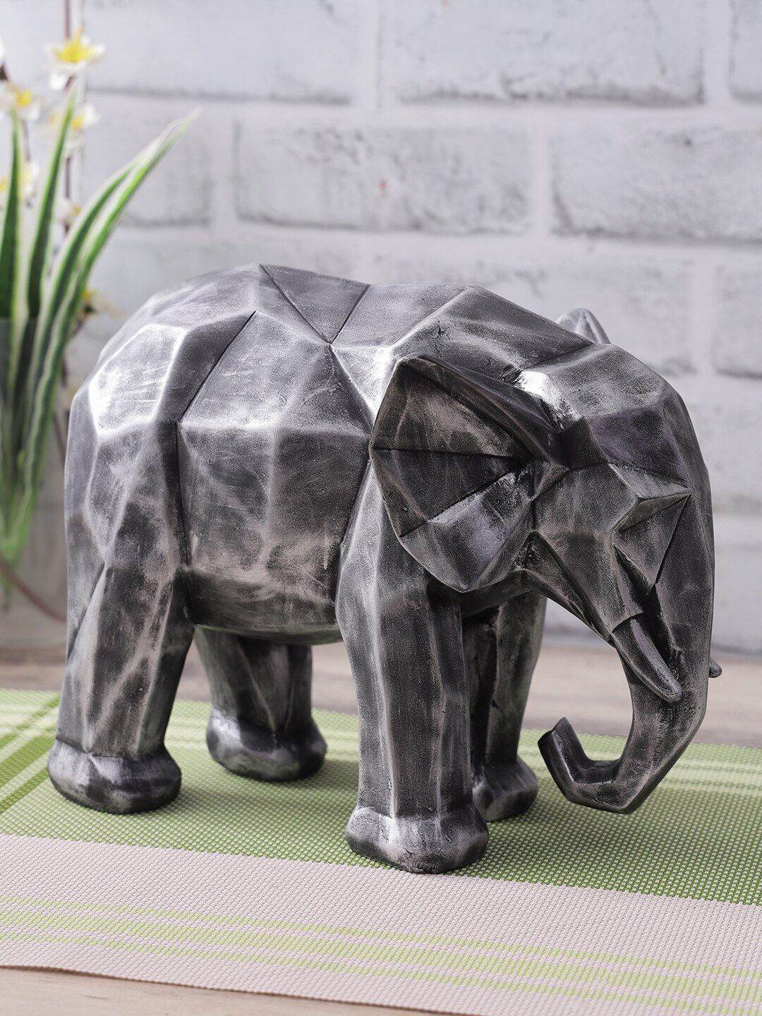 CraftVatika Grey Elephant Fengshui Vastu Statue Showpiece Price in India