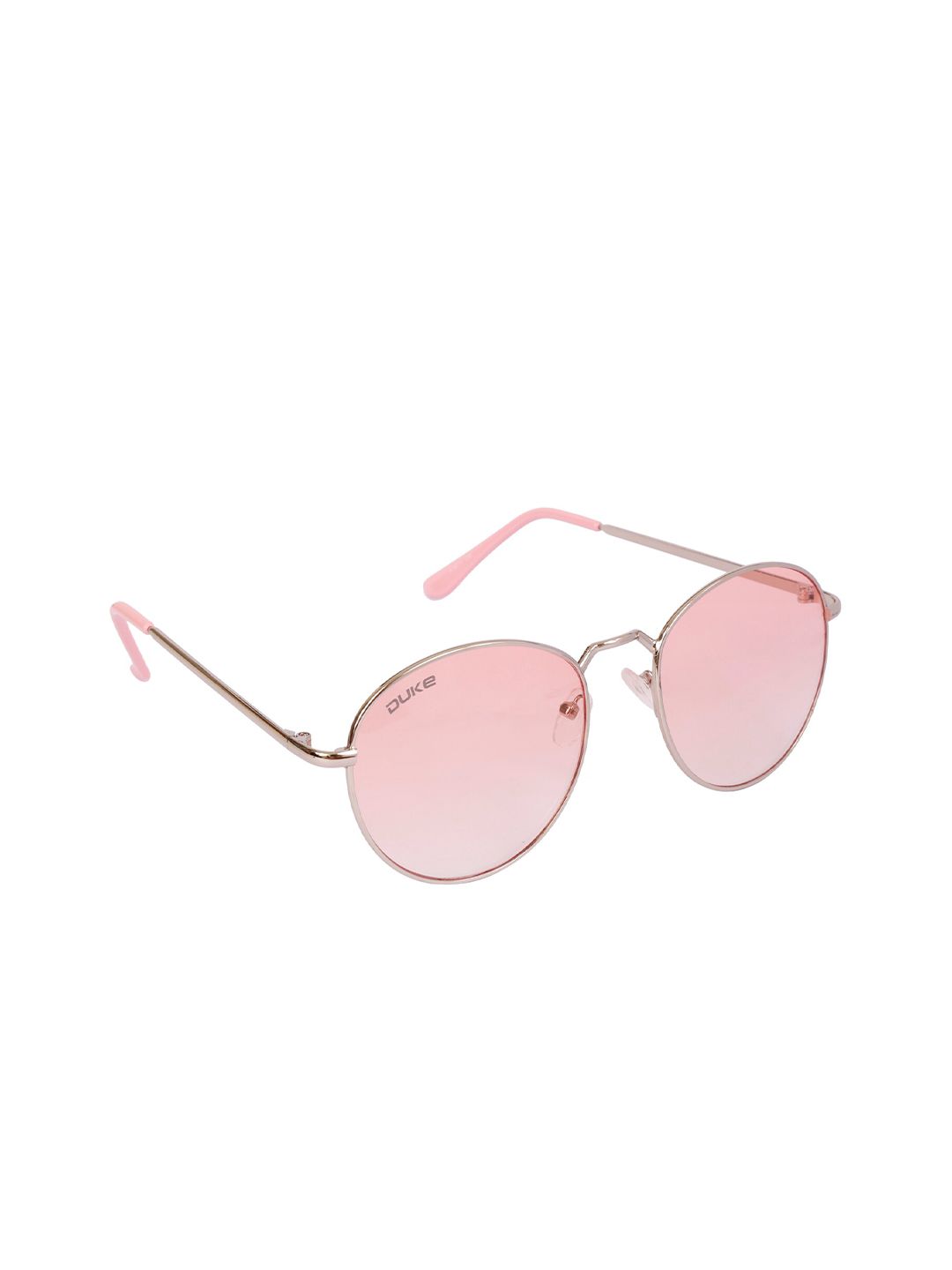 Duke Unisex Pink Lens & Steel-Toned Round Sunglasses with UV Protected Len DUKE-A1871-C6 Price in India