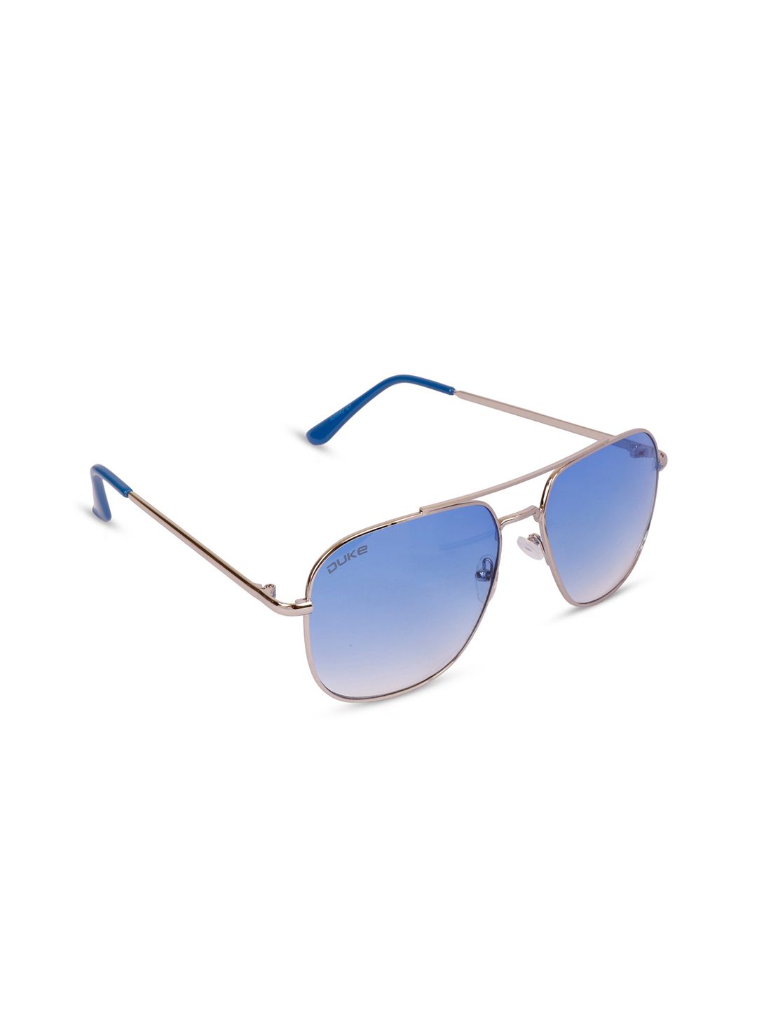 Duke Unisex Blue Lens & Steel-Toned Rectangle Sunglasses with UV Protected Lens DUKE Price in India