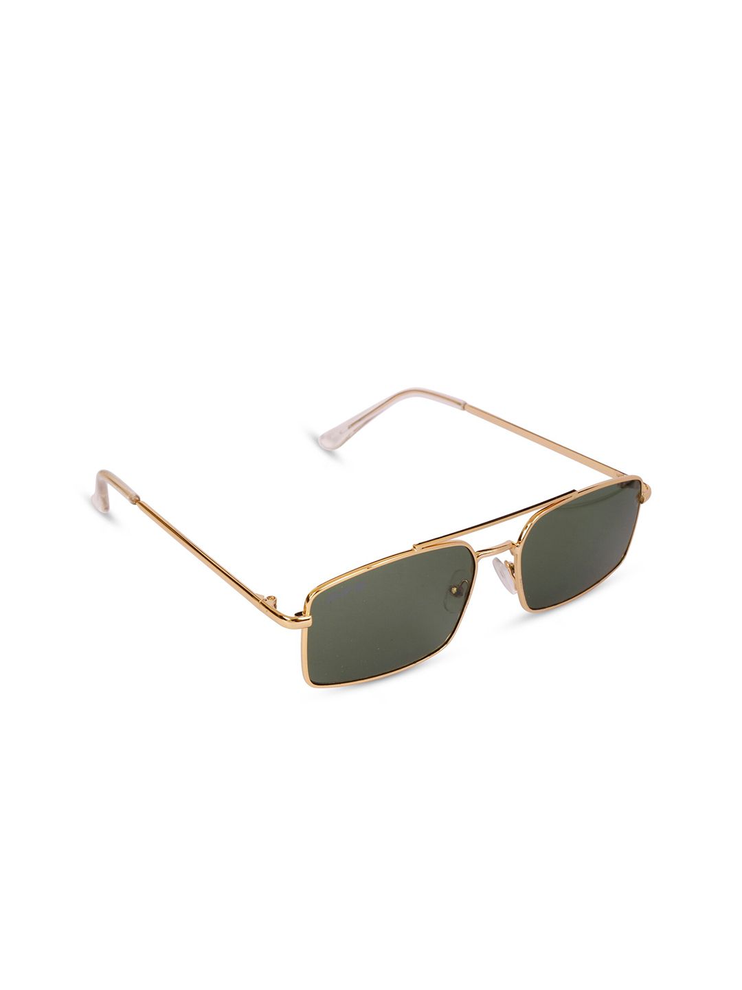 Duke Unisex Green Lens & Gold-Toned Rectangle Sunglasses with UV Protected Lens Price in India