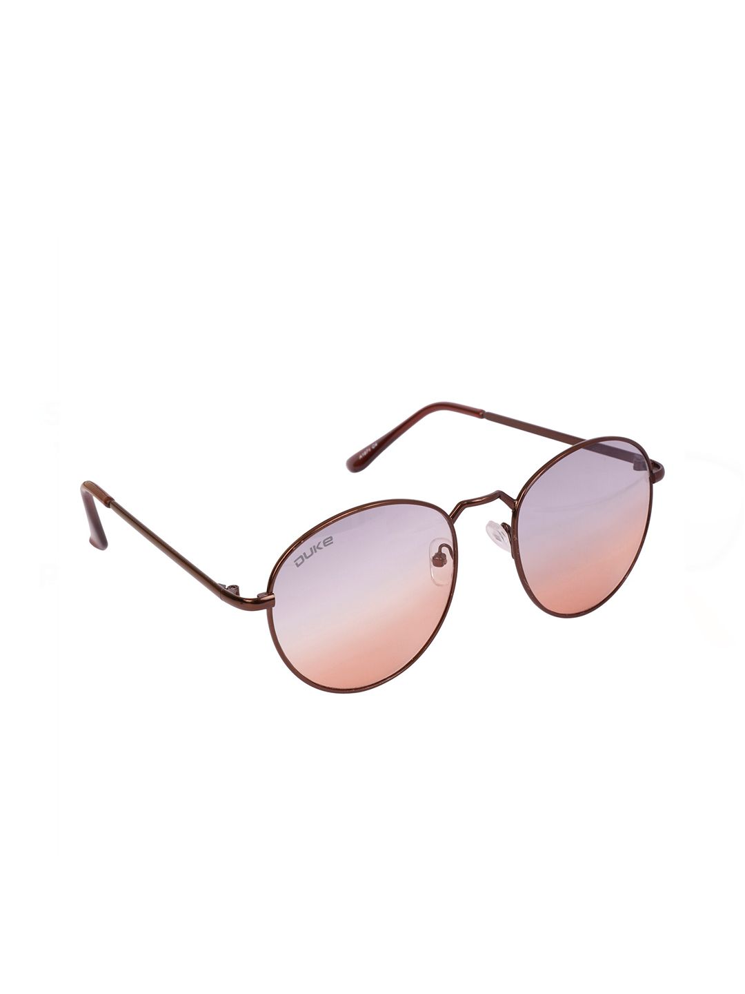 Duke Women Mirrored Lens & Brown Full Rim Oval Sunglasses