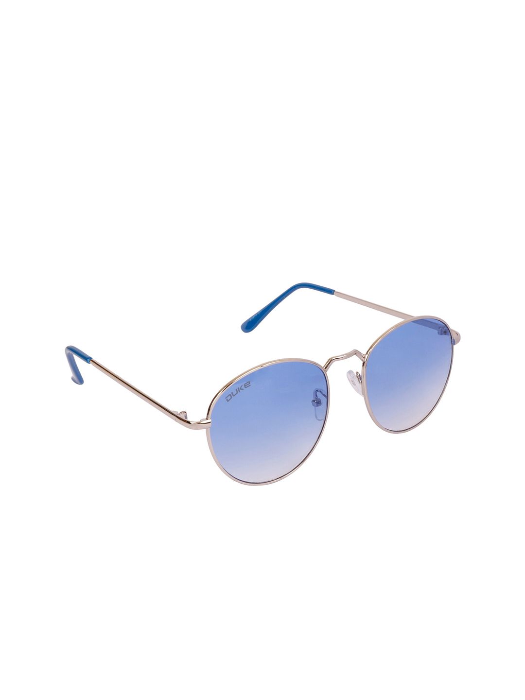 Duke Unisex Blue Lens & Gold-Toned Round UV Protected Lens Sunglasses Price in India