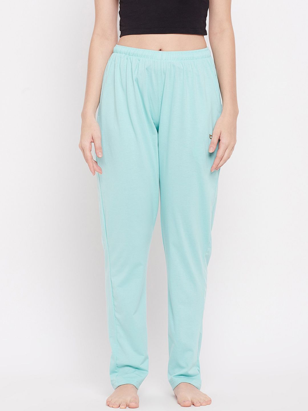 THE MILLION CLUB Women Turquoise Blue Solid Lounge Pants Price in India