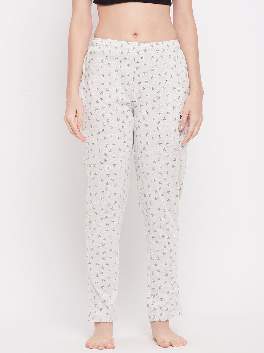 THE MILLION CLUB Women Off-White Cotton Regular Fit Lounge Pants Price in India