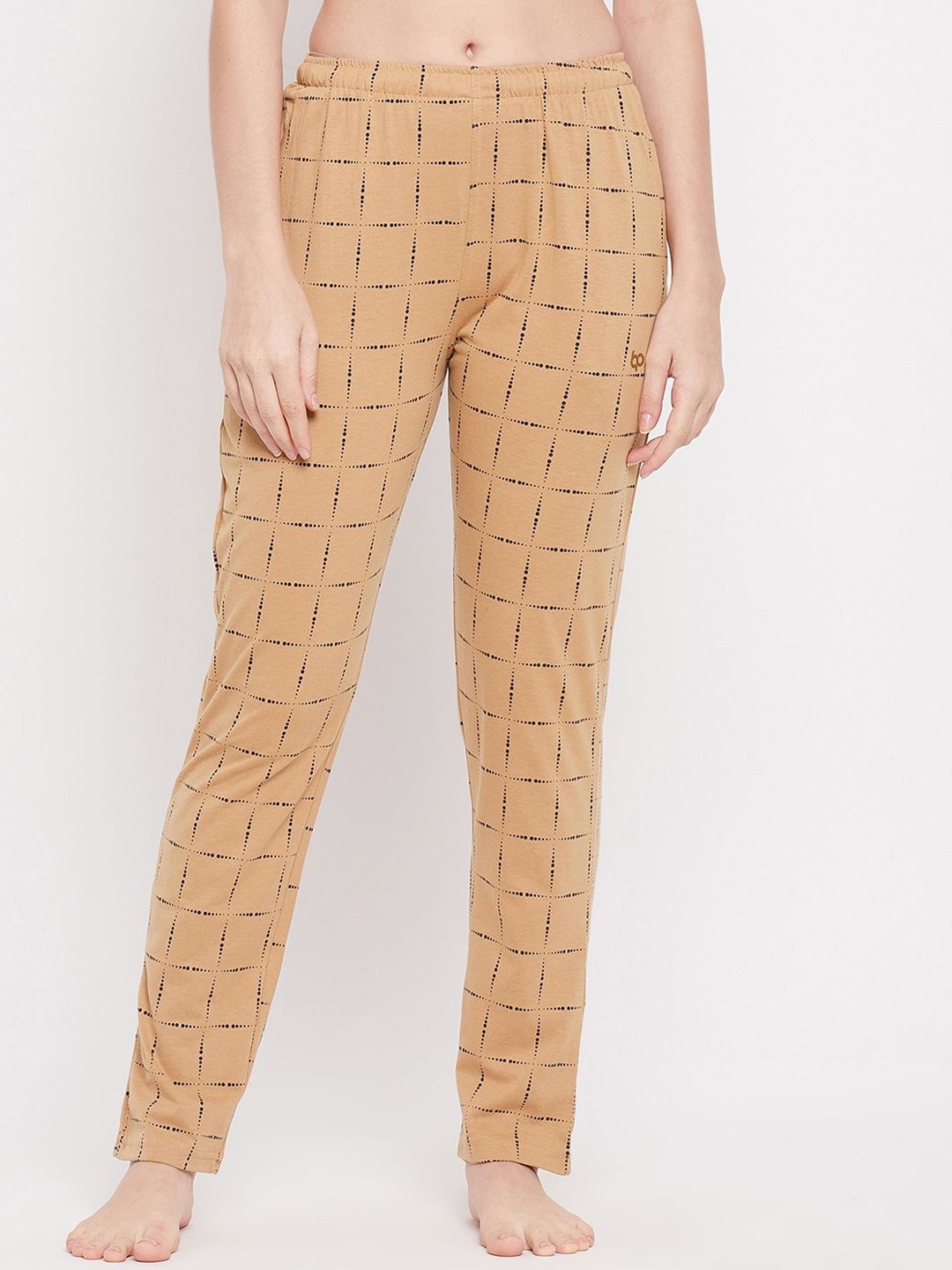 THE MILLION CLUB Beige Geometric Printed Lounge Pants Price in India