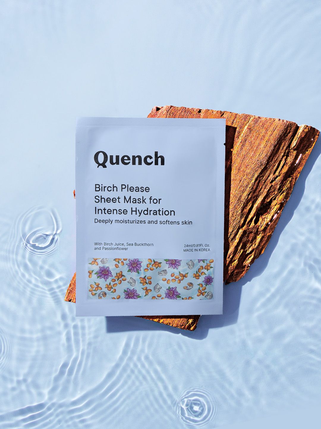 Quench Botanics Birch Please Face Sheet Mask for Intense Hydration with Birch Juice - 24ml