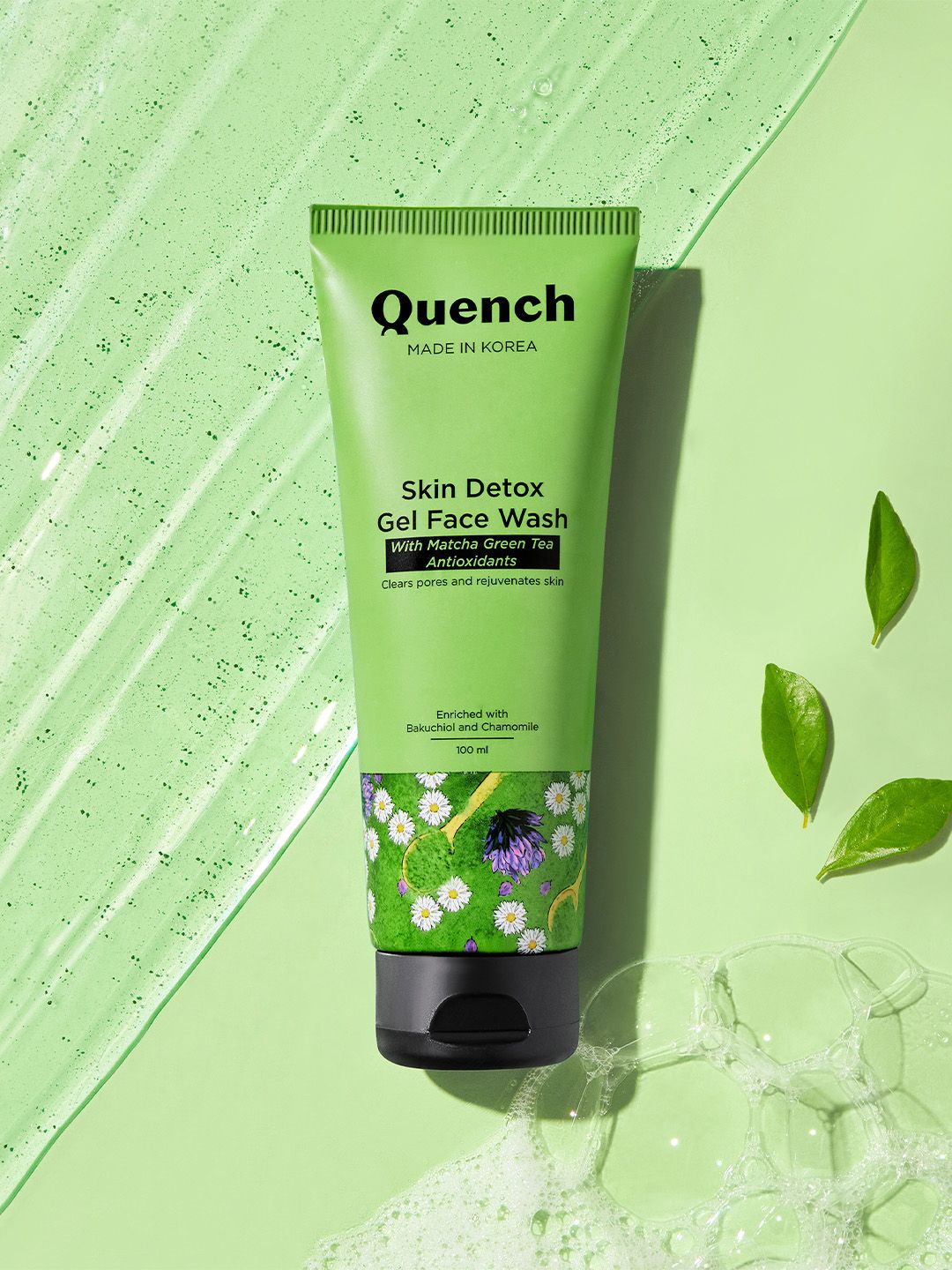 Quench Matcha Green Tea Face Wash To Detoxify & Purify Skin For Oil & Acne Control - 100ml