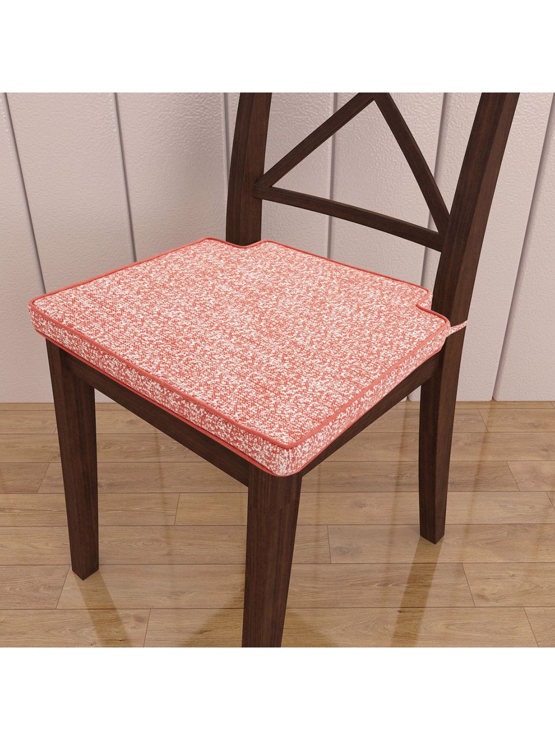 Home Centre  Pink Striped Cotton Chair Pads Price in India