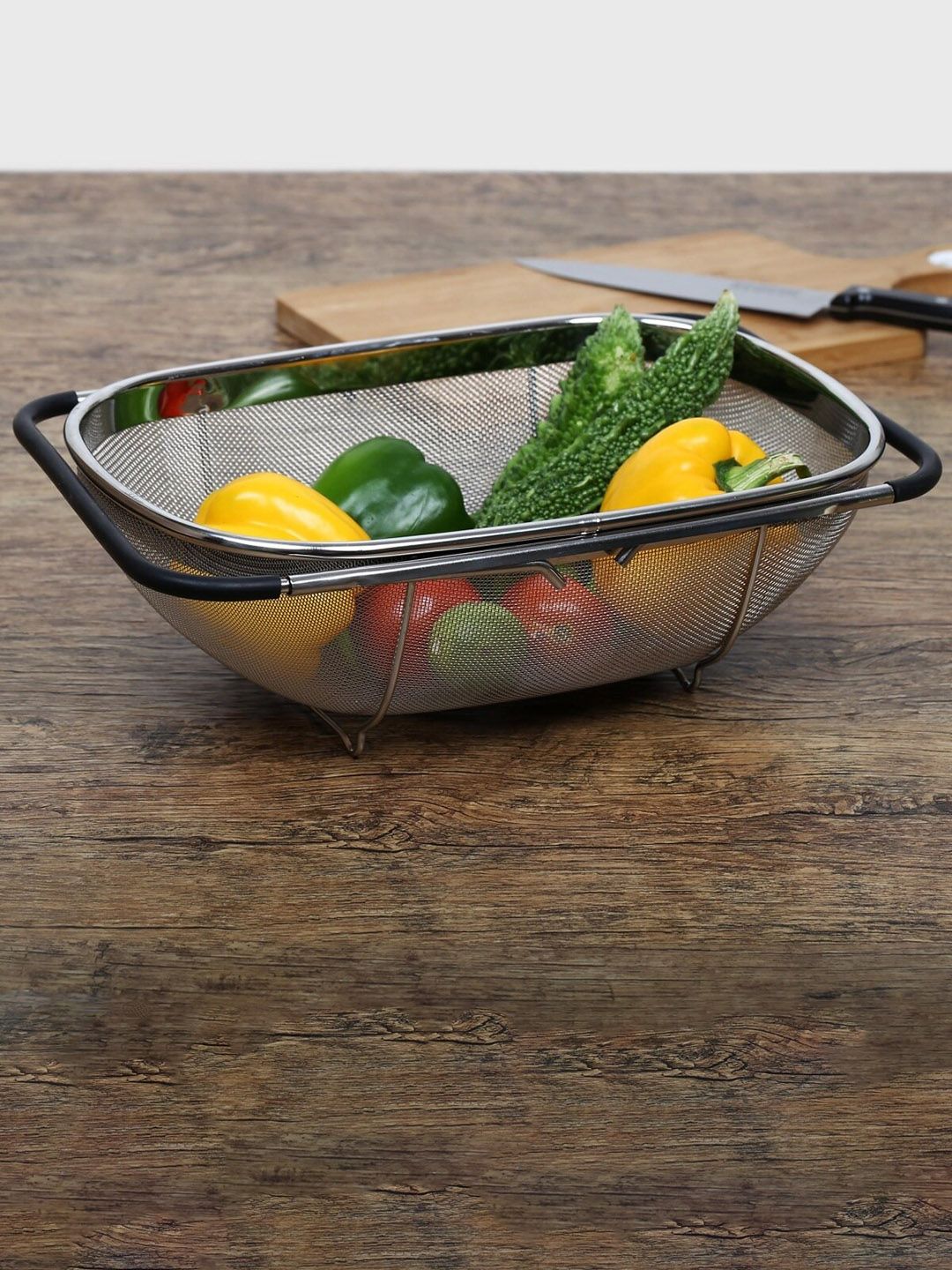 Home Centre Silver-Toned Solid Stainless Steel Sink Basket Price in India