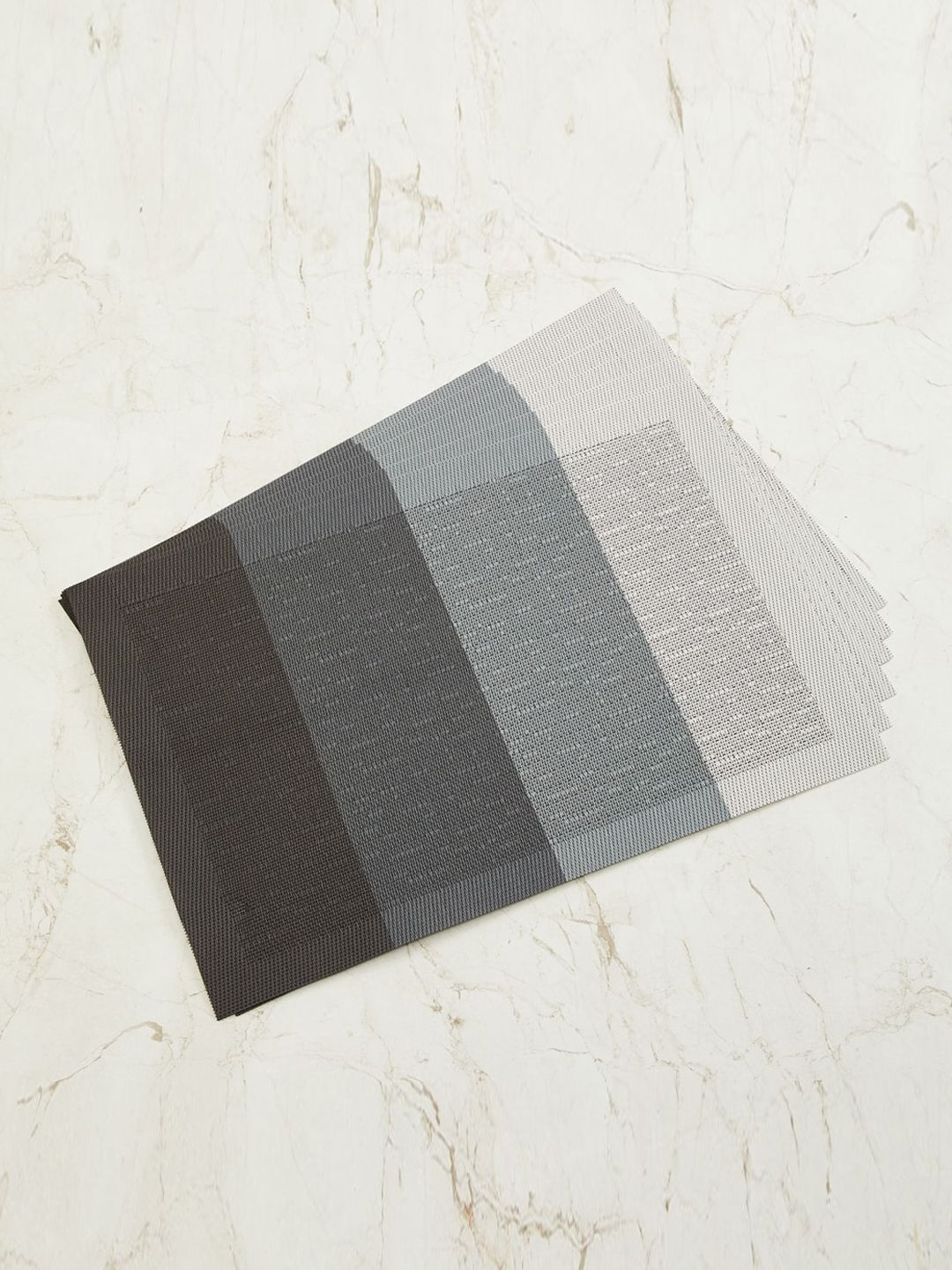 Home Centre Set Of 6 Grey & Charcoal Striped Table Placemats Price in India