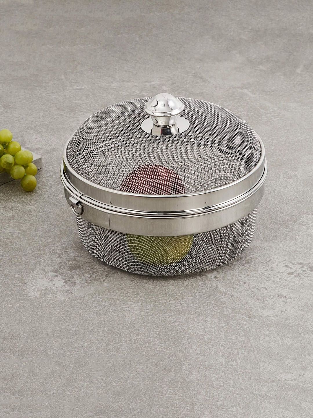 Home Centre Silver-Toned Solid Stainless Steel Multi-Utility Basket Price in India