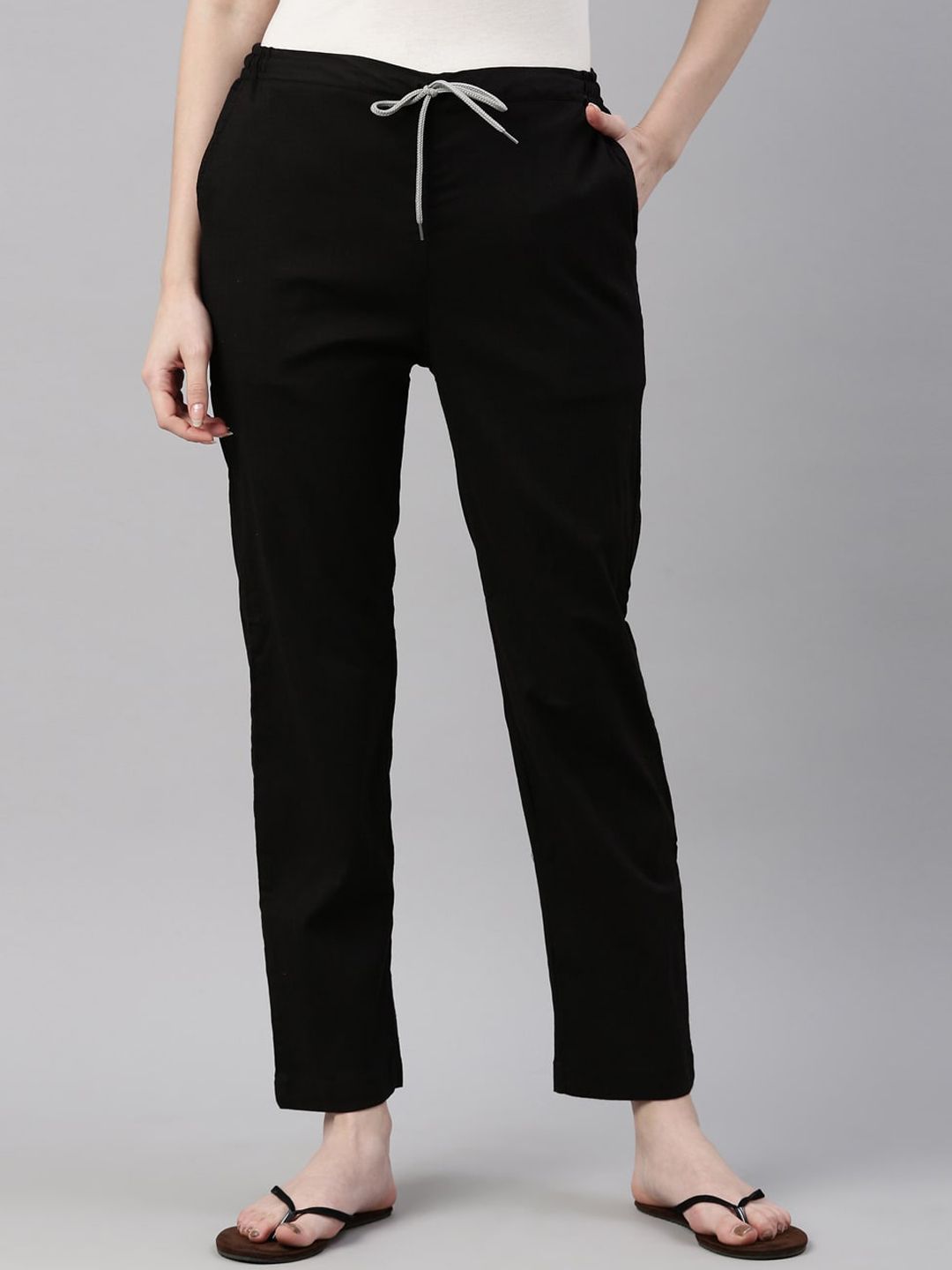 Kryptic Women Black Solid Lounge Pants Price in India