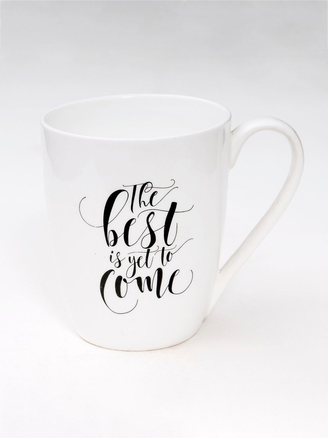 Home Centre White & Black Text or Slogans Printed Bone China Glossy Mug Price in India