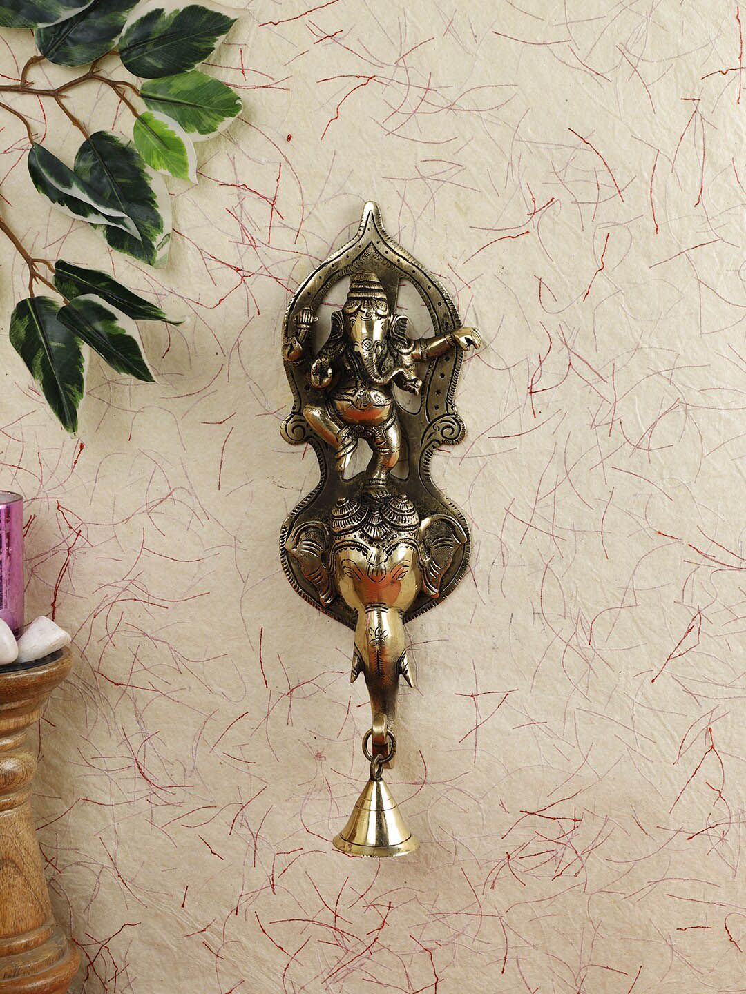 Imli Street Gold-Toned Ganesha Wall Hanging Bell Price in India