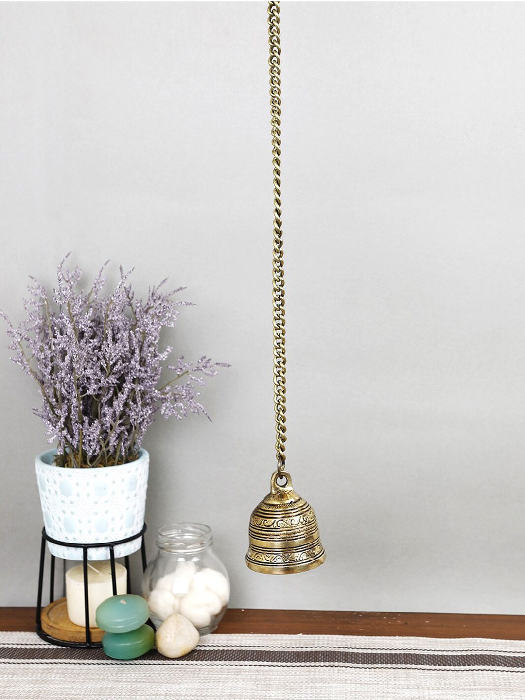 Imli Street Gold-Toned Brass Mandir Hanging Bell Price in India