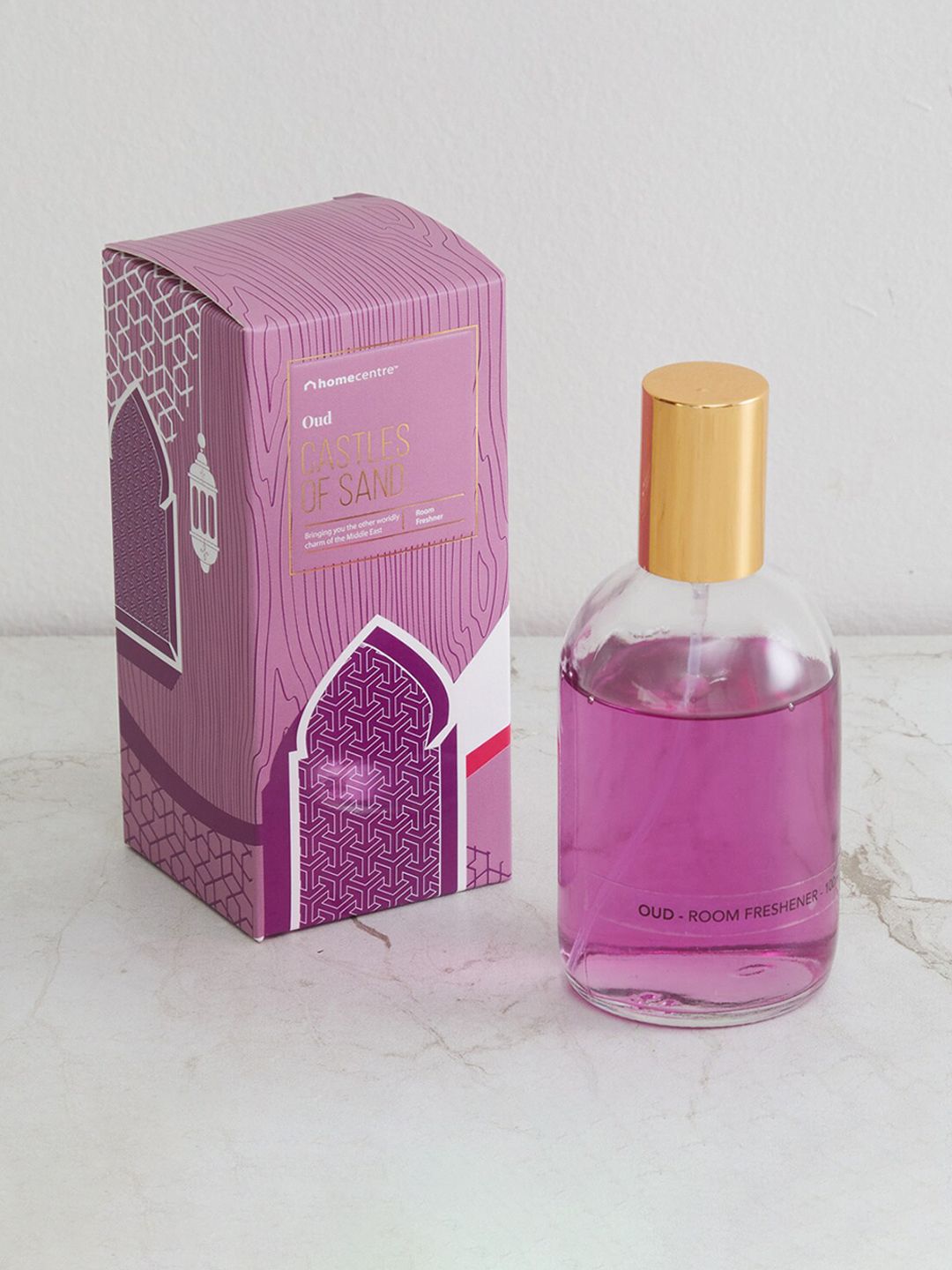 Home Centre Purple Oud Castles Of Sand Redolence Glass Car Spray - 100ml Price in India