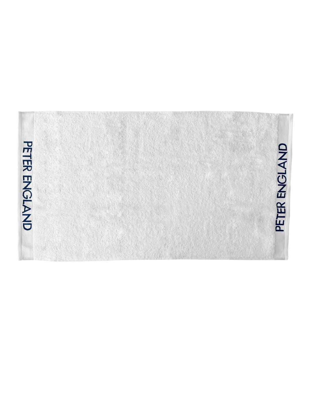 Peter England Men White Textured Cotton 450GSM Bath Towels