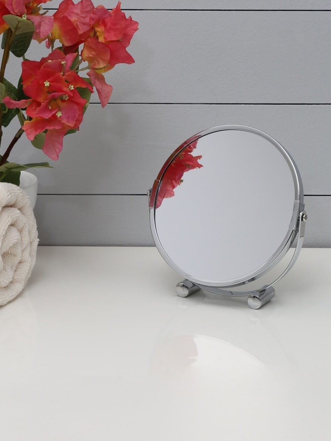 Home Centre Silver-Toned Grace Double Sided Table Mirror Price in India