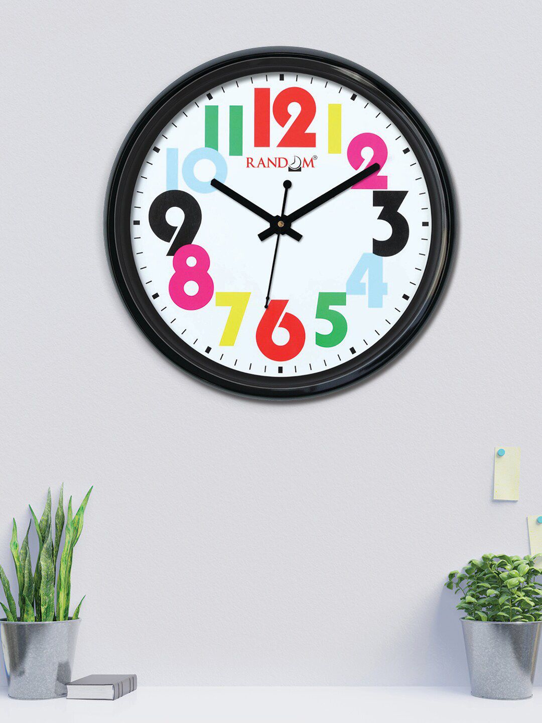 RANDOM White & Black Printed Contemporary Analogue Wall Clock Price in India