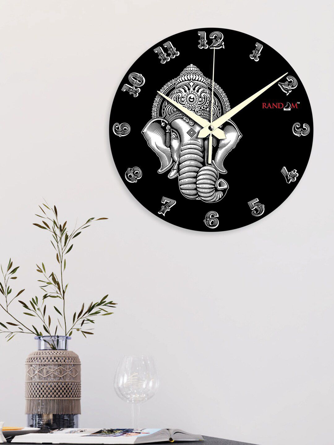 RANDOM Black & White Printed Contemporary Random Wall Clock Price in India