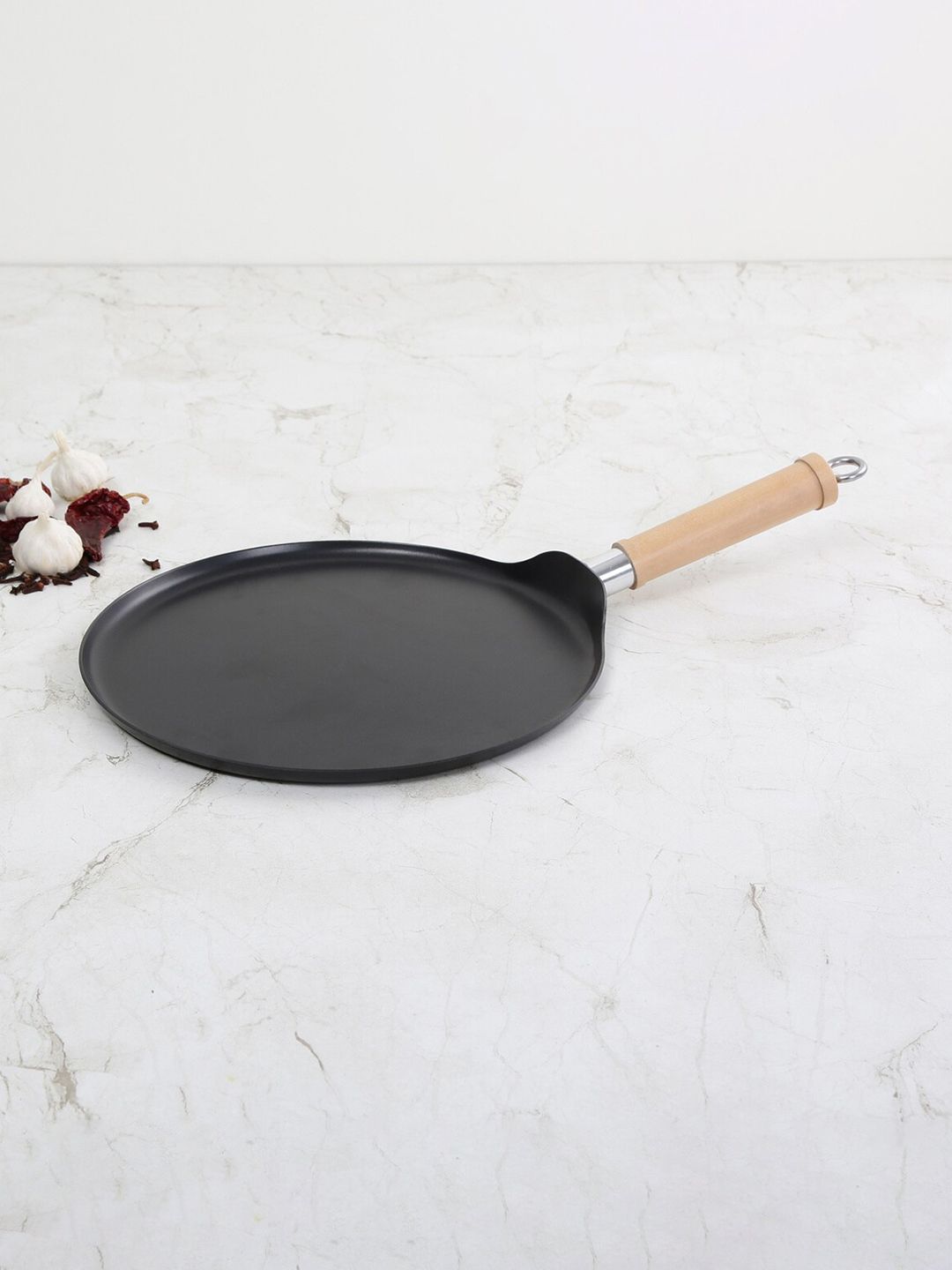 Home Centre Black & Brown Solid Stainless Steel Tawa Price in India