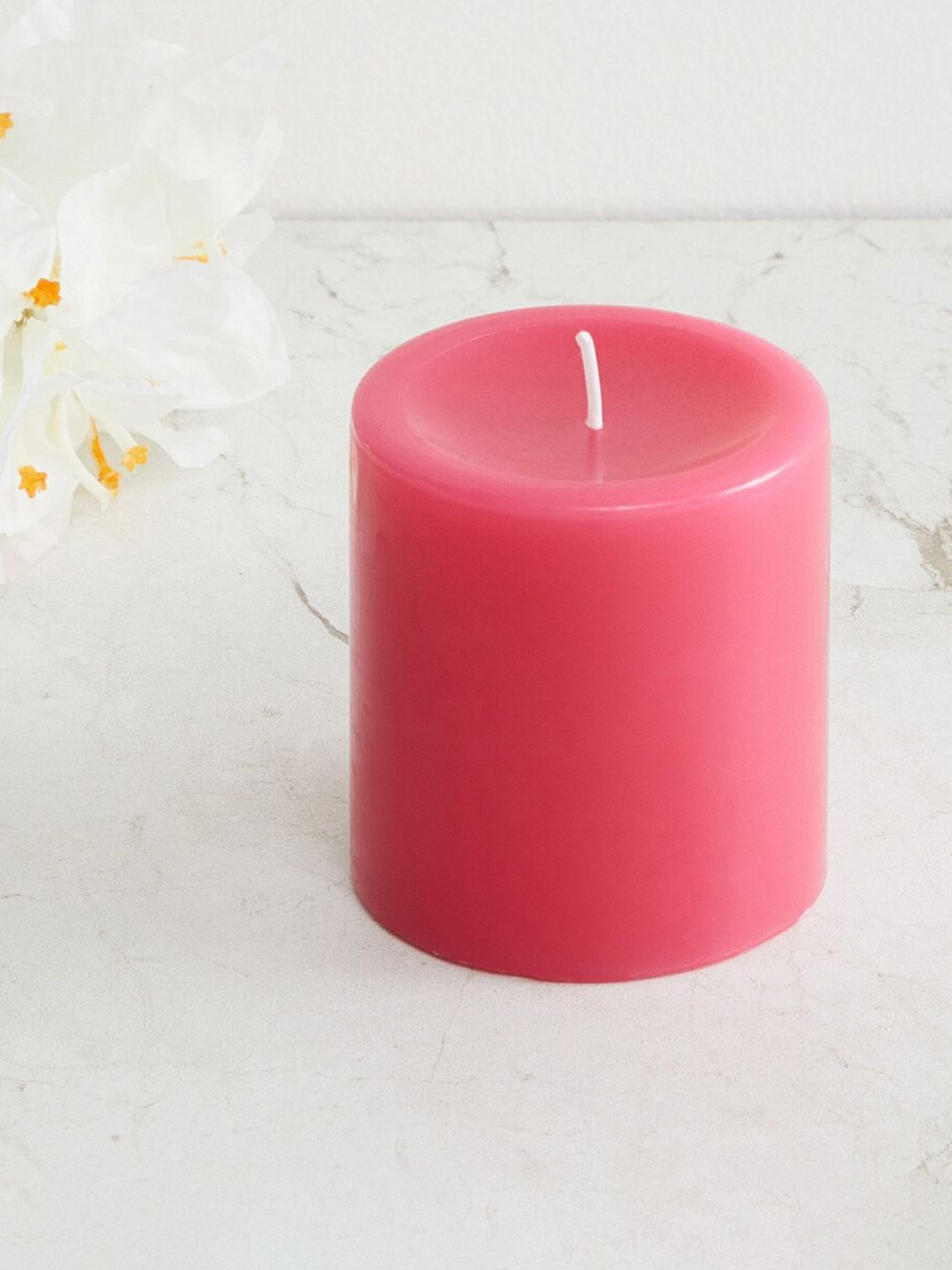 Home Centre Pink Solid Single Wax Pillar Scented Candle Price in India