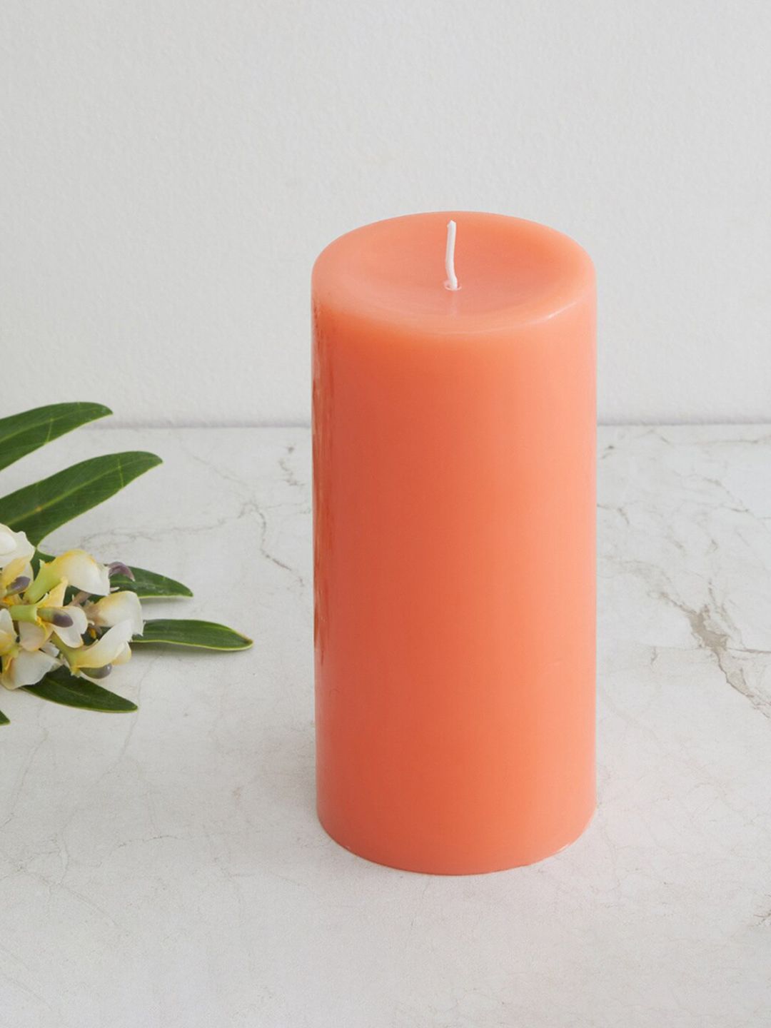 Home Centre Orange Redolence Solid Wax Pillar Candle Price in India