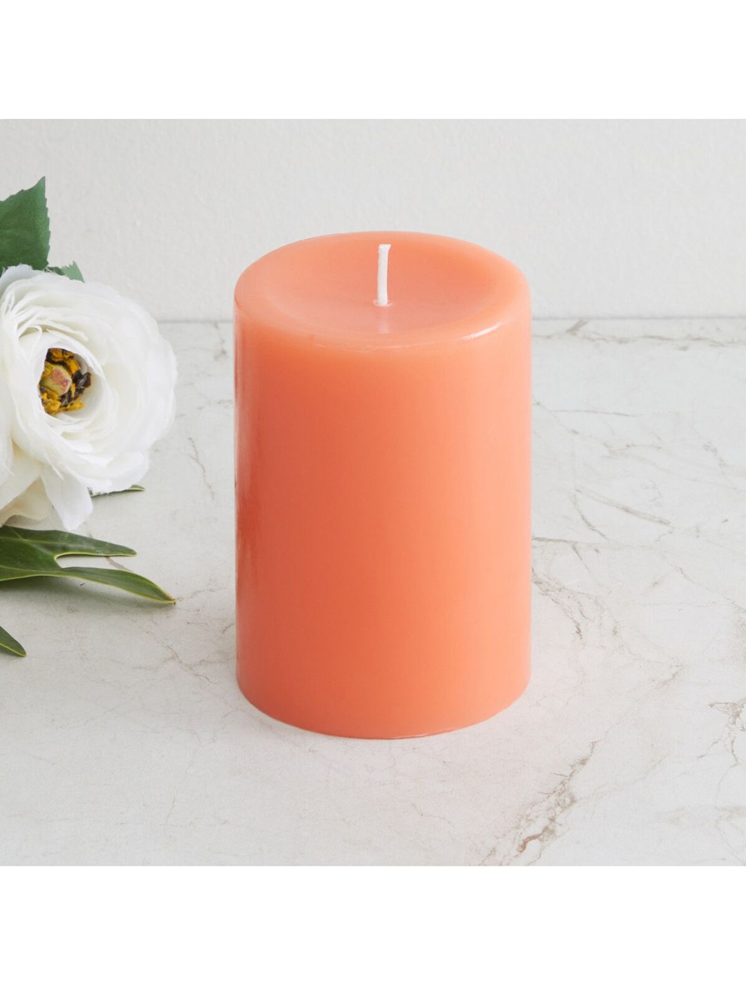 Home Centre Orange Solid Redolence Pillar Candle Price in India