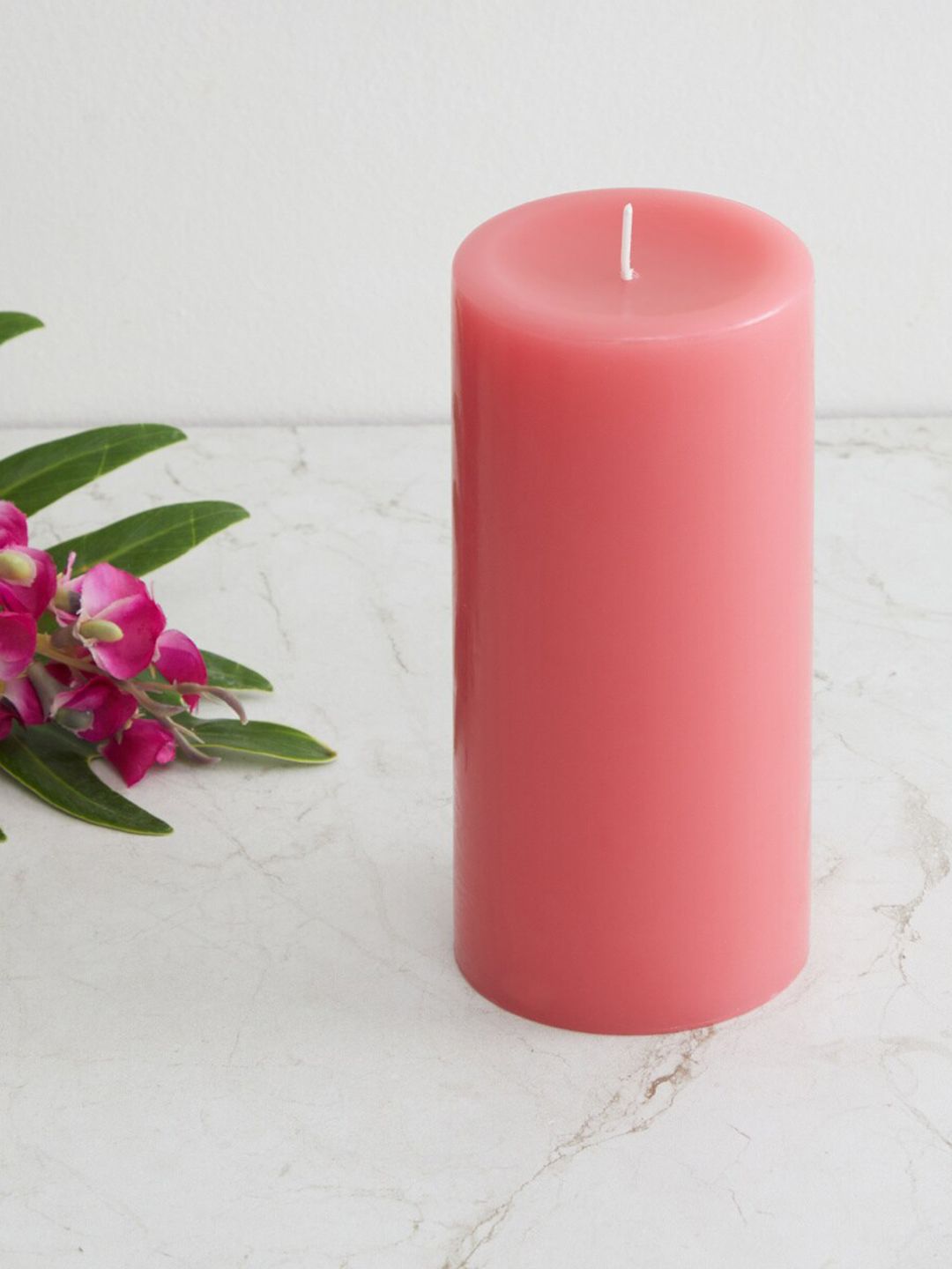 Home Centre Pink 1 Piece Redolence Solid Round Pillar Candle Price in India
