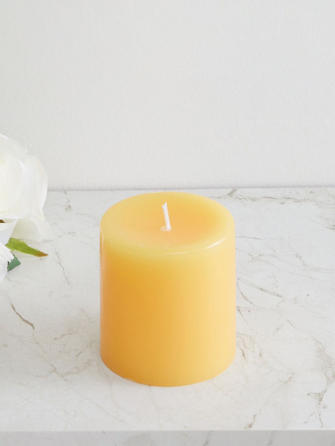 Home Centre Yellow Redolence Solid Round Pillar Candle Price in India