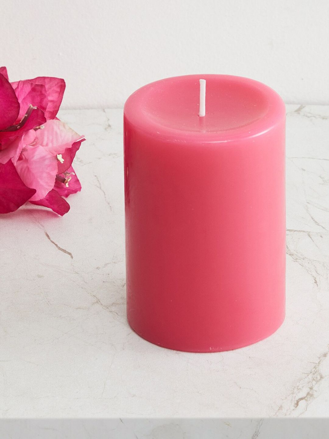 Home Centre Pink Solid Pillar Wax Scented Candle Price in India