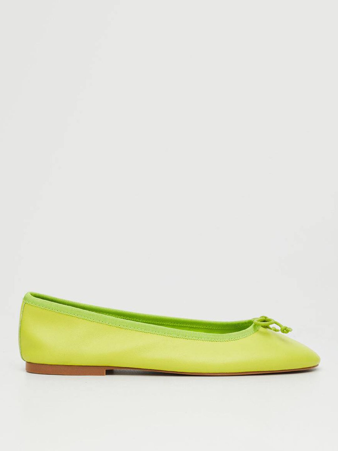 MANGO Women Fluorescent Green Ballerinas with Bows