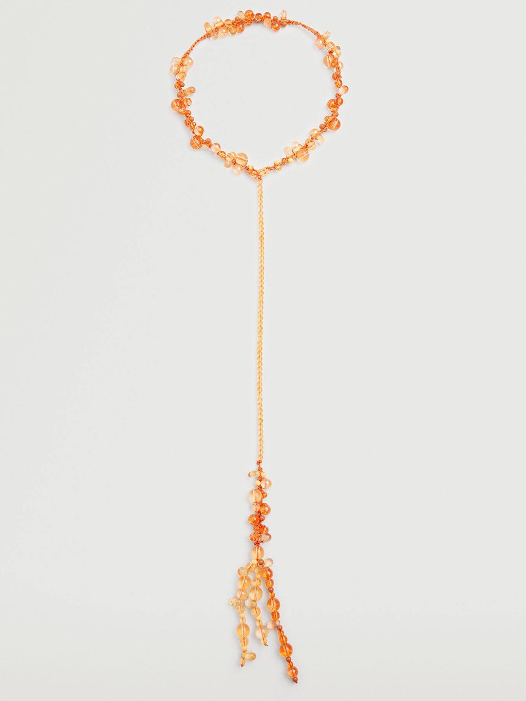 MANGO Orange Beaded Necklace Price in India