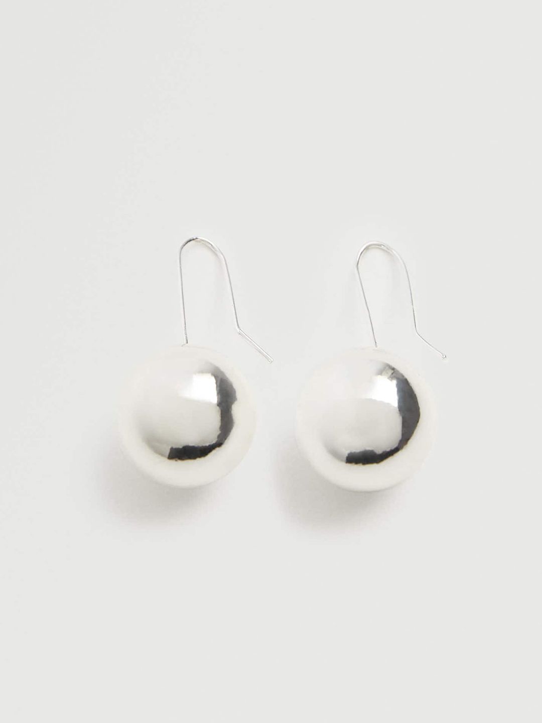MANGO Silver-Toned Spherical Drop Earrings Price in India