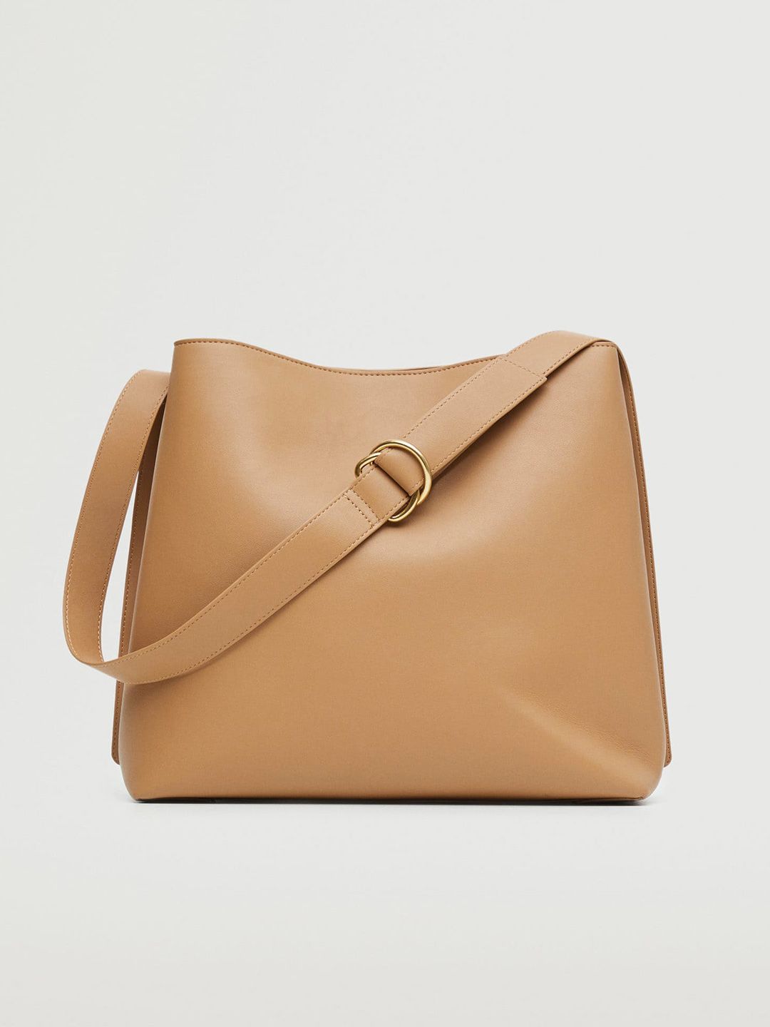 MANGO Beige Solid Shoulder Bag Price in India