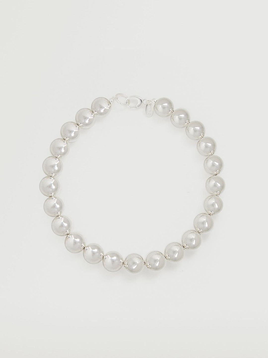 MANGO Silver-Toned Beaded Necklace Price in India