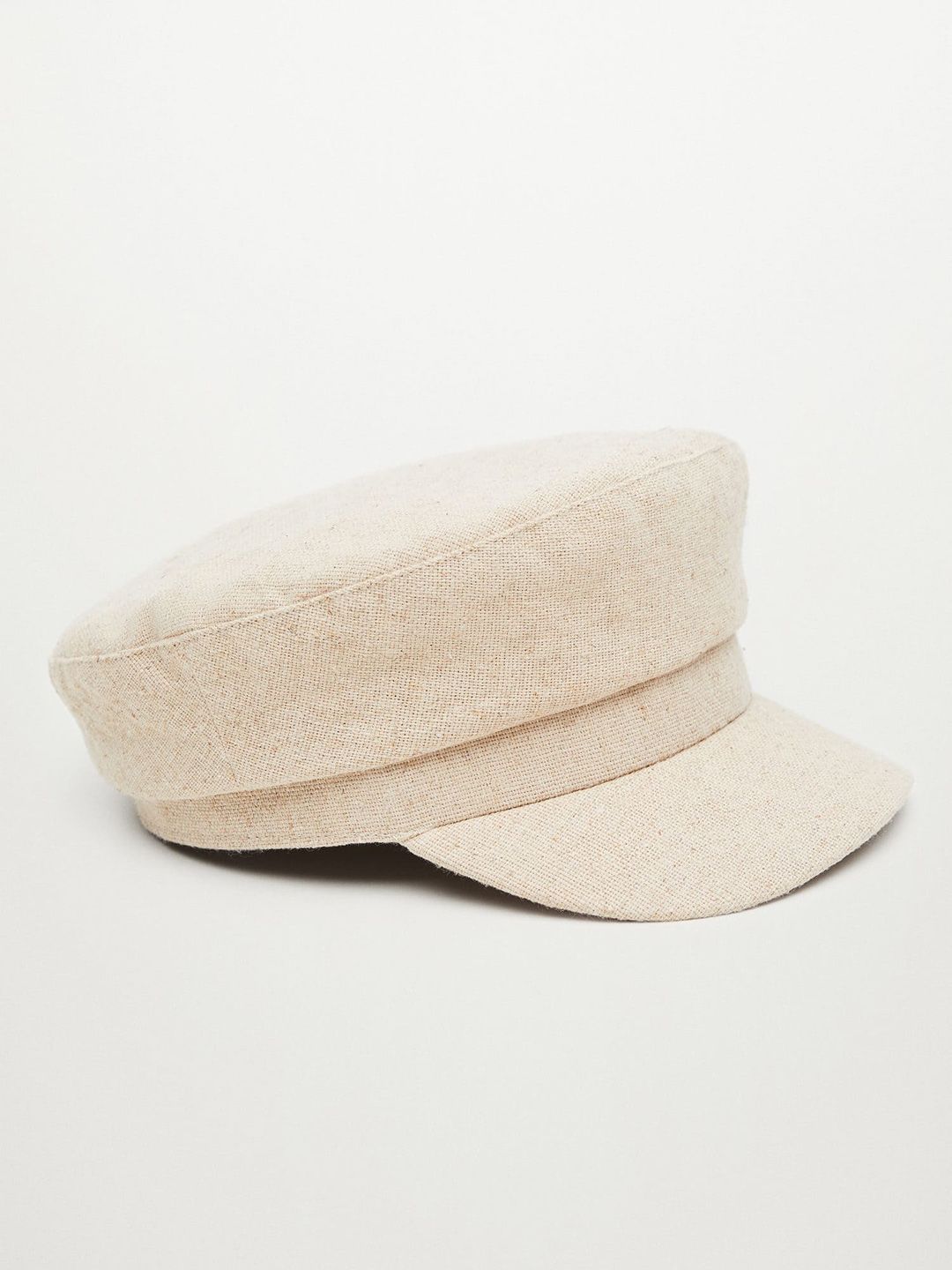 MANGO Women Off-White Solid Bakerboy Hat Price in India