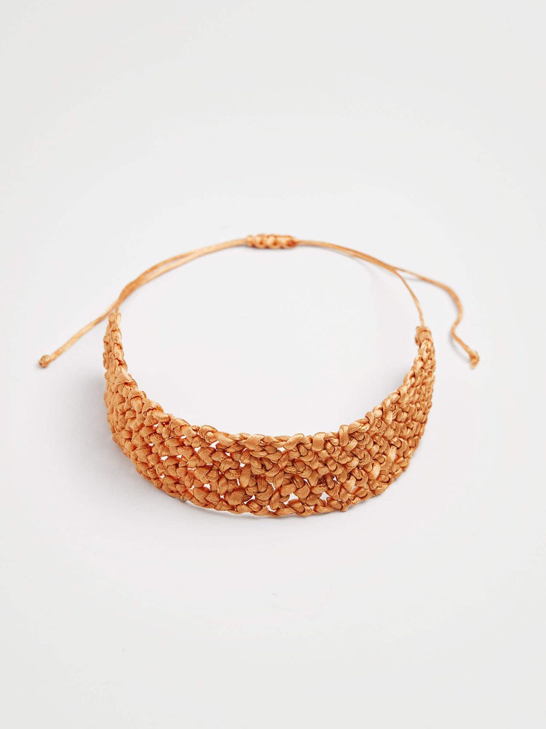 MANGO Women Orange Braided Choker Necklace Price in India