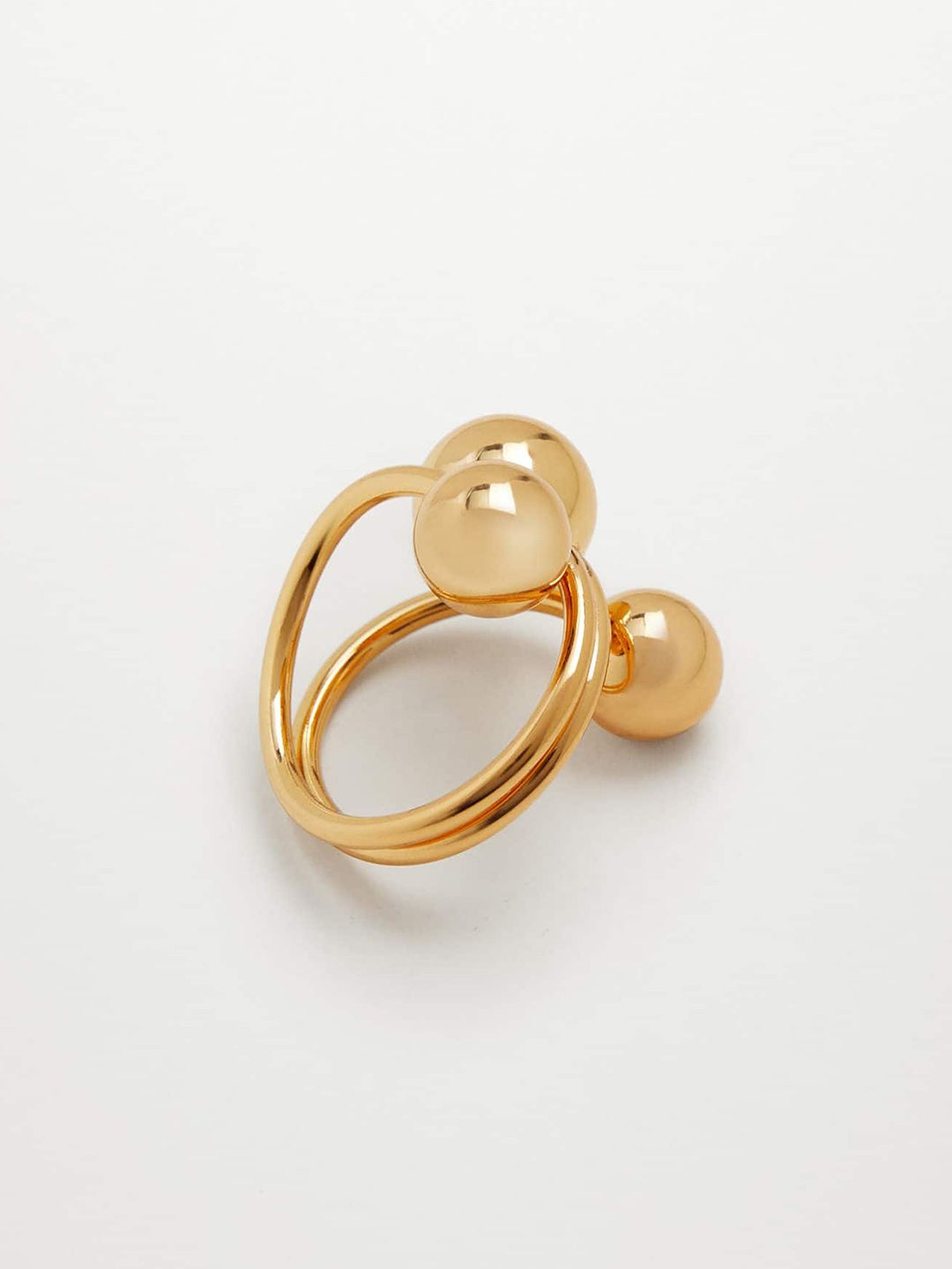 MANGO Gold-Toned Solid Finger Ring Price in India